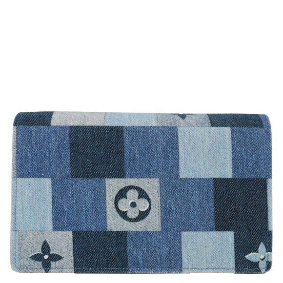 Louis Vuitton Patchwork Flore Damier Monogram Denim Chain Wallet Shoulder Bag B - Picture 5 of 15